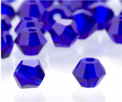 Facet kralen glas rondelle (konisch) 4 mm - Cobalt (per 144 stuks)