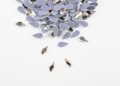 Druppel 8x4 mm Crystal Hotfix Rhinestones Figuren Superior Glamour (1003)CR