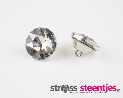 Strass knopen 25 mm Crystal (per 2 stuks)