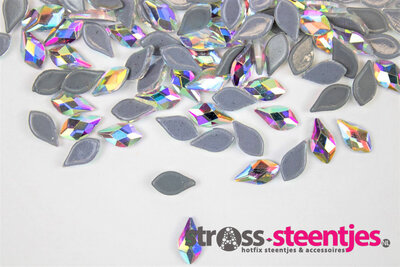 Bolle Druppel met Punt 4.2x7.8 mm Crystal AB Hotfix Rhinestones Figuren Superior Glamour (1024)