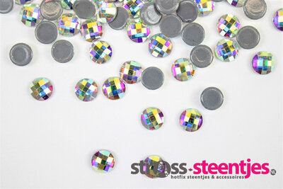 Rondje 6 mm Crystal AB Hotfix Rhinestones Figuren Superior Glamour (1080)