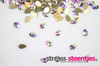 Bolle Druppel 6 mm Crystal AB Non hotfix Rhinestones figuren Superior Glamour (5002)