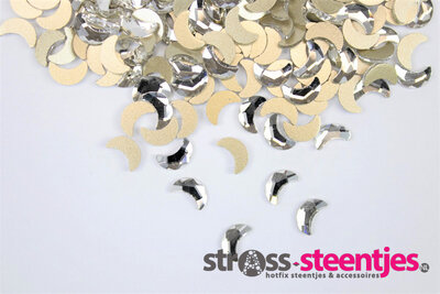 Halve Maan 8 mm Crystal Non hotfix Rhinestones figuren Superior Glamour (6066)