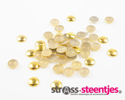 Hotfix Studs Rond 8 mm Kleur Goud (ca. 60 stuks)