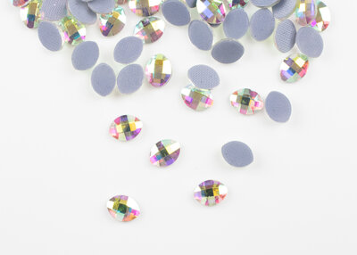 Bolle Ovaal 8 mm Crystal AB Hotfix Rhinestones Figuren Superior Glamour (1030)Cr.AB