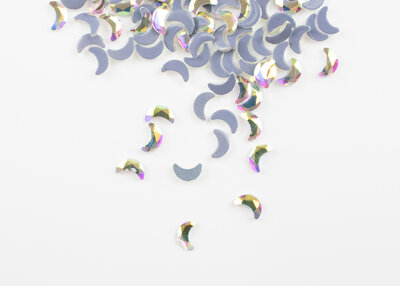 Halve Maan 6 mm Crystal AB Hotfix Rhinestones Figuren Superior Glamour (1065)Cr.AB