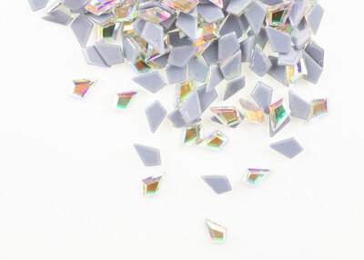 Hoekige Druppel 8 mm Crystal AB Hotfix Rhinestones Figuren Superior Glamour (1100)Cr.AB