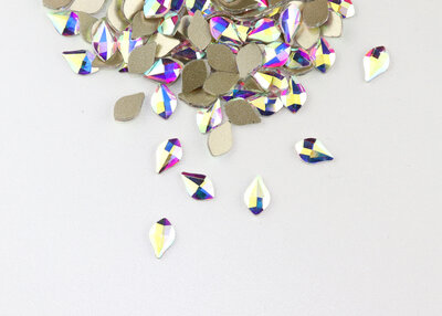 Bolle Druppel met Punt 4.2x7.8 mm Crystal AB Non Hotfix Rhinestones Figuren Superior (5024)Cr.AB