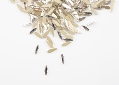 Druppel smal 8 mm Crystal Non hotfix Rhinestones figuren Superior Glamour (5006)CR