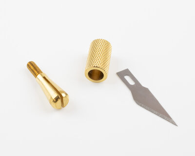 Hotfix applicator opzetstukje hot knife mesje opschroefbaar goud kleurig