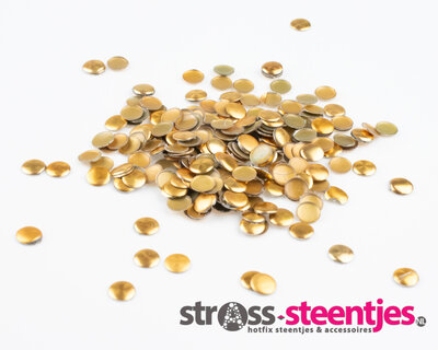 Hotfix Nailheads Kleur Goud rond 5mm (ca. 225 stuks)