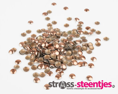 Hotfix Nailheads Kleur Bruin rond 4 mm (ca. 350 stuks)