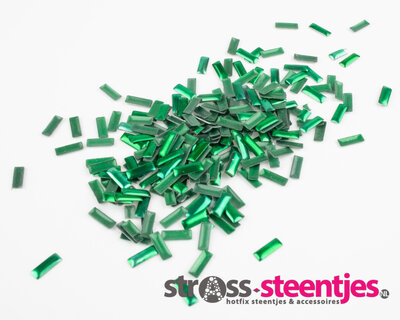 Hotfix Nailheads Kleur Groen rechthoek (ca. 225 stuks)