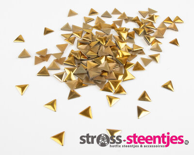 Hotfix Nailheads Kleur Goud driehoek (ca. 110 stuks)