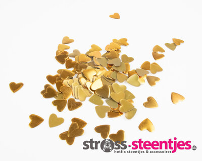 Hotfix Nailheads Kleur Goud hart (groot) (ca. 100 stuks)