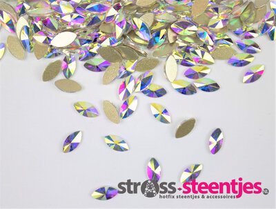 Puntig oog 6 mm Crystal AB Non hotfix Rhinestones figuren Superior Glamour (5016)