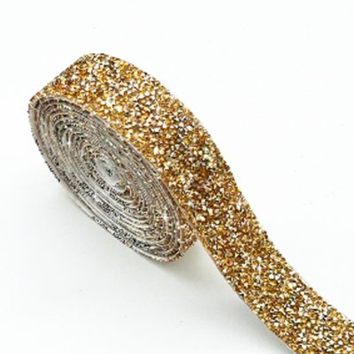 Hotfix Strass sheet (band) Goud - 3cm breed - 275cm lang