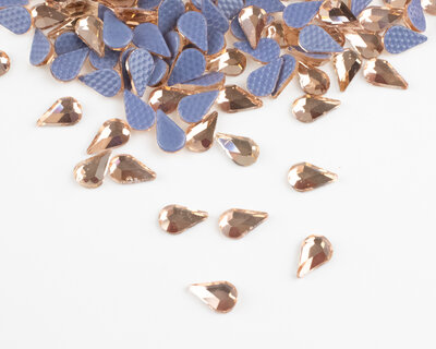 Druppel Vlak 8 mm Silk Hotfix Rhinestones Figuren Superior Glamour (1010)SLK