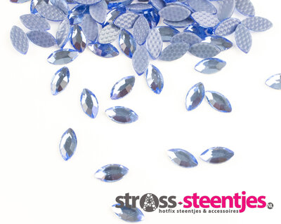 Navette 8 mm Light Sapphire Hotfix Rhinestones Figuren Superior Glamour (018)