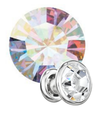 Preciosa Rivets silver - Crystal AB 00030 (SS34)