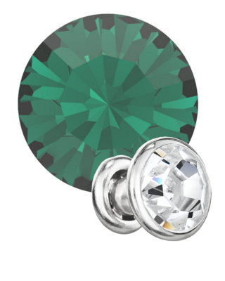 Preciosa Rivets silver - Emerald 50730 (SS29)
