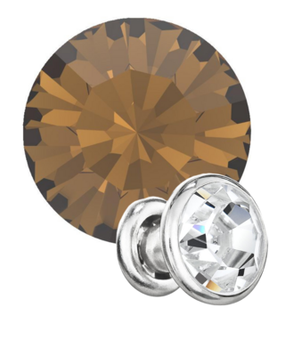 Preciosa Rivets silver - Smoked Topaz 10220 (SS34)