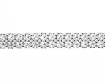 Metal Banding Superior Glamour SS16 (4mm) Crystal - Silver Banding 2 rijen met zwart gaasband onzichtbaar (per meter)