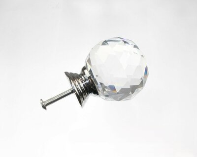 Deurknoppen 40 mm Zilveren voet Kleur Crystal