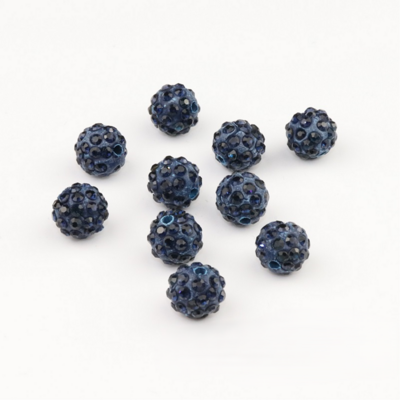 Shamballa kralen - 8 mm - Donker blauw met Montana SHA8008