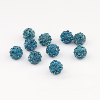 Shamballa kralen - 6 mm - Turquoise met Indicolite 10
