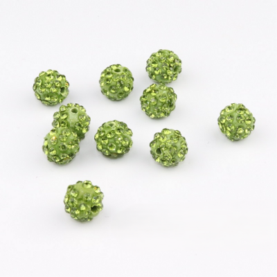 Shamballa kralen - 6 mm - Groen met Olivine  21