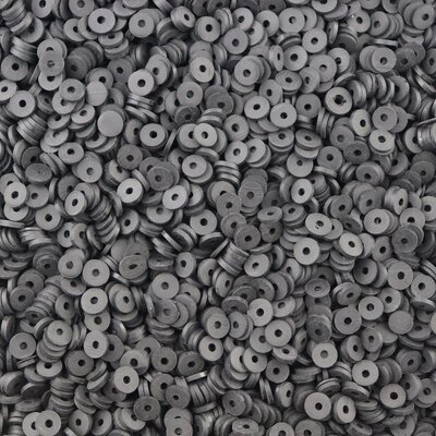 Katsuki polymeer disc kralen (6 mm) Charcoal ca. 1000 stuks