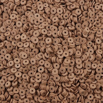 Katsuki polymeer disc kralen (6 mm) Chocolate ca. 1000 stuks