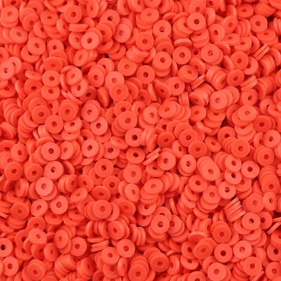 Katsuki polymeer disc kralen (6 mm) Coral Red ca. 1000 stuks