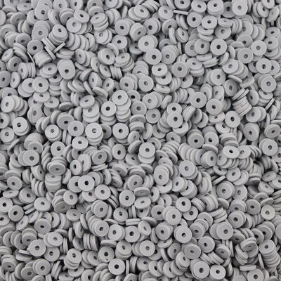 Katsuki polymeer disc kralen (6 mm) Mouse Grey ca. 1000 stuks