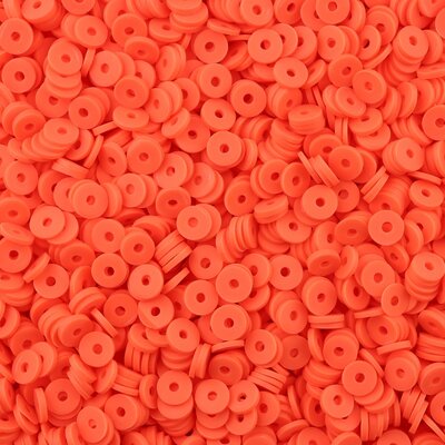 Katsuki polymeer disc kralen (6 mm) Neon Orange ca. 1000 stuks