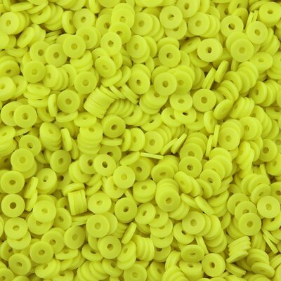 Katsuki polymeer disc kralen (6 mm) Neon Yellow ca. 1000 stuks