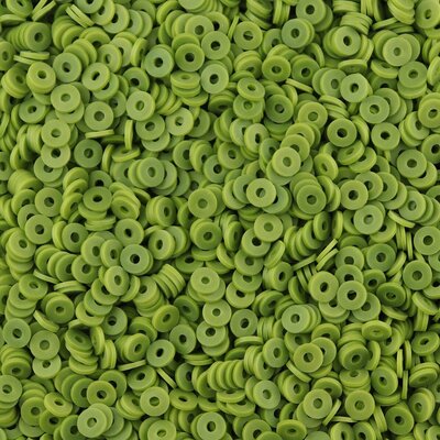 Katsuki polymeer disc kralen (6 mm) Olive Green ca. 1000 stuks