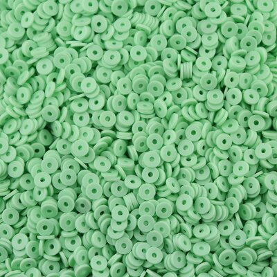 Katsuki polymeer disc kralen (6 mm) Pale Green ca. 1000 stuks
