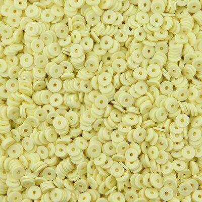 Katsuki polymeer disc kralen (6 mm) Pale Lime Yellow ca. 1000 stuks