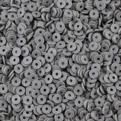 Katsuki polymeer disc kralen (6 mm) Stone Grey ca. 1000 stuks