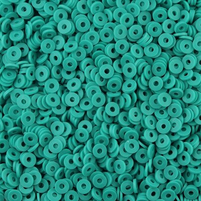 Katsuki polymeer disc kralen (6 mm) Turquoise Green ca. 1000 stuks