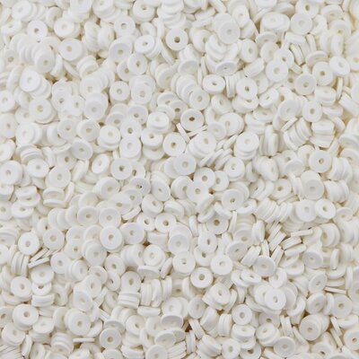 Katsuki polymeer disc kralen (6 mm) White