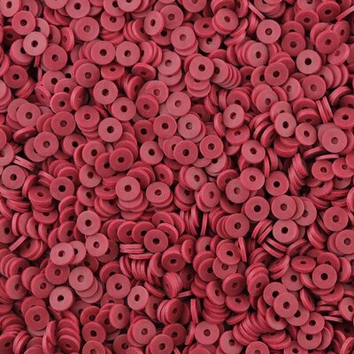 Katsuki polymeer disc kralen (6 mm) Wine Red ca. 1000 stuks