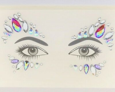 Zelfklevende strass tattoo voor gezicht - 128