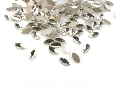 Puntig Oog 5x10 mm Crystal Non hotfix Rhinestones figuren Superior Glamour (5019)CR