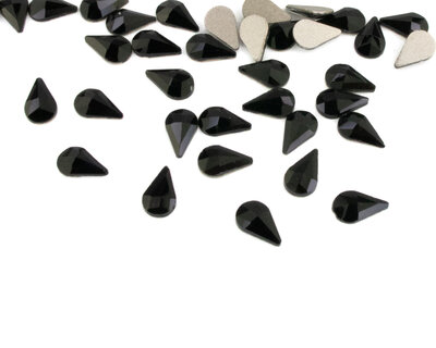 Druppel 5x8 mm Jet Non hotfix Rhinestones figuren Superior Glamour (5009)JET