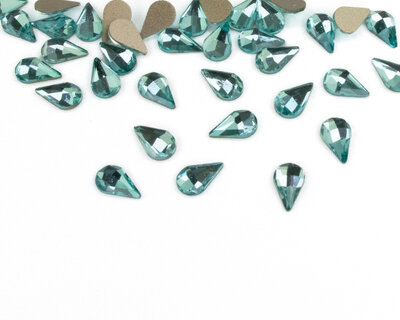 Druppel 5x8 mm Aquamarine Non hotfix Rhinestones figuren Superior Glamour (5009)AQUA
