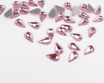 Druppel 5x8 mm Light Rose Non hotfix Rhinestones figuren Superior Glamour (5009)Lt.Ro