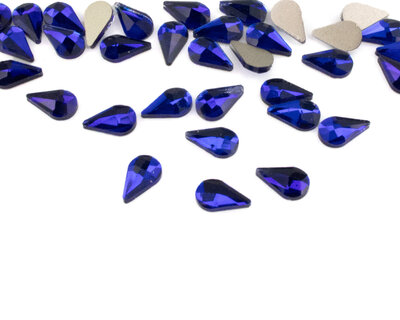 Druppel 5x8 mm Cobalt Non hotfix Rhinestones figuren Superior Glamour (5009)COB